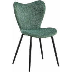 Chaise de salle à manger Maika en tissu vert