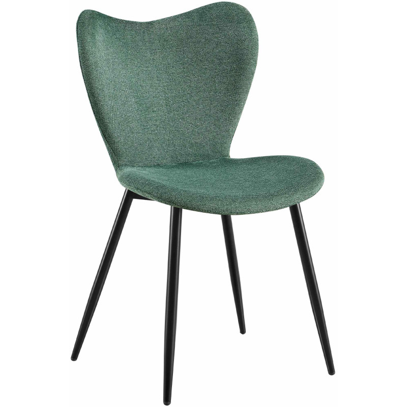 Chaise de salle à manger Maika en tissu vert