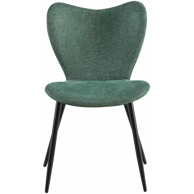 Chaise de salle à manger Maika en tissu vert