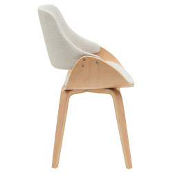 Chaise de salle à manger Vangale en tissu nature/crème