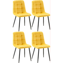 Lot de 4 chaises de salle à manger Antibes jaune