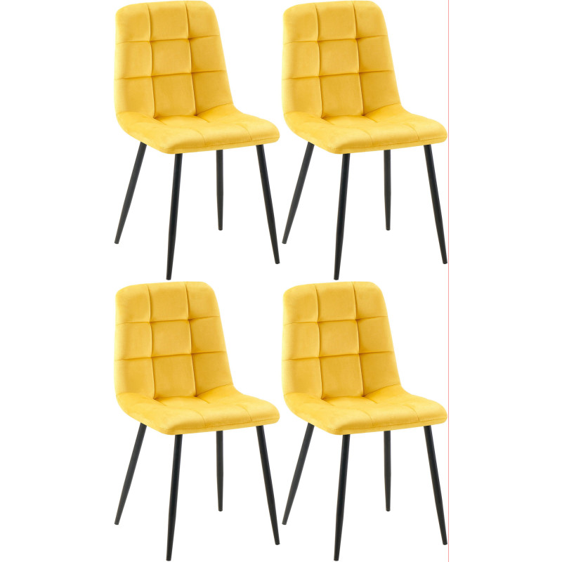 Lot de 4 chaises de salle à manger Antibes jaune