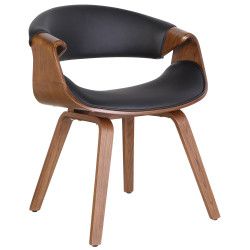 Chaise de salle à manger Foley, simili cuir chêne noir