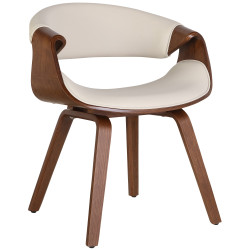 Chaise de salle à manger Foley, similicuir, chêne crème