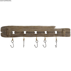 Portemanteau Home ESPRIT Naturel Métal Bois de paulownia 99 x 3 x 31 cm
