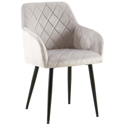 Chaise de salle à manger Monett velours B gris