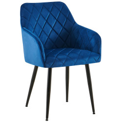 Chaise de salle à manger Monett velours B bleu foncé