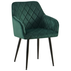 Chaise de salle à manger Monett velours B vert