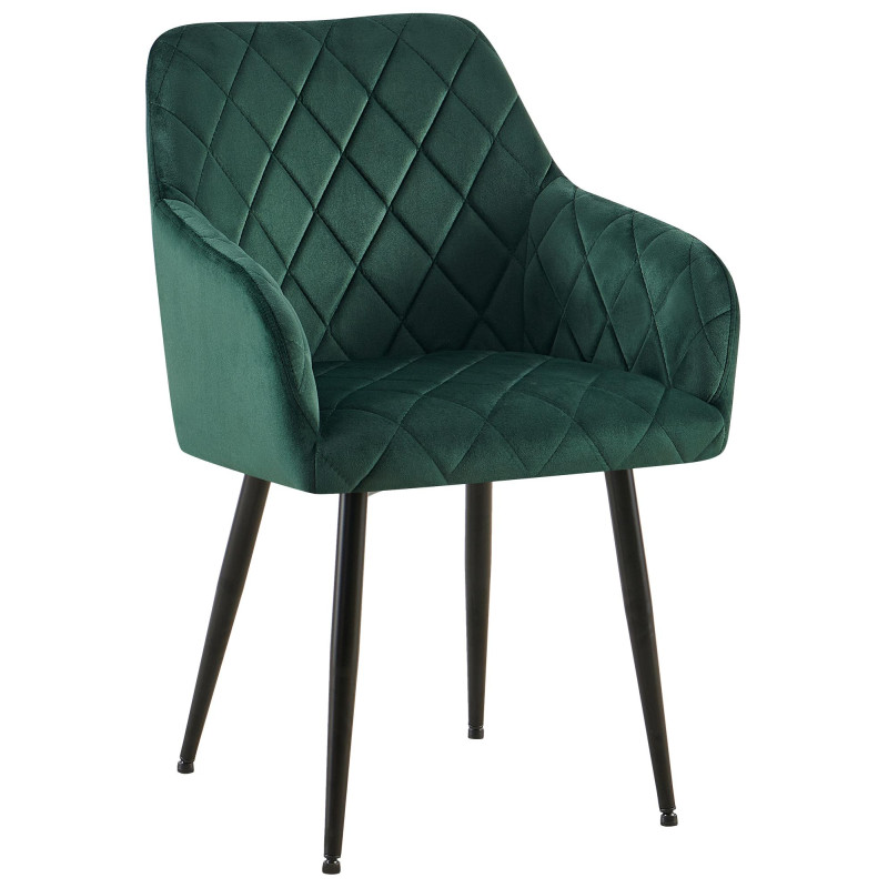 Chaise de salle à manger Monett velours B vert