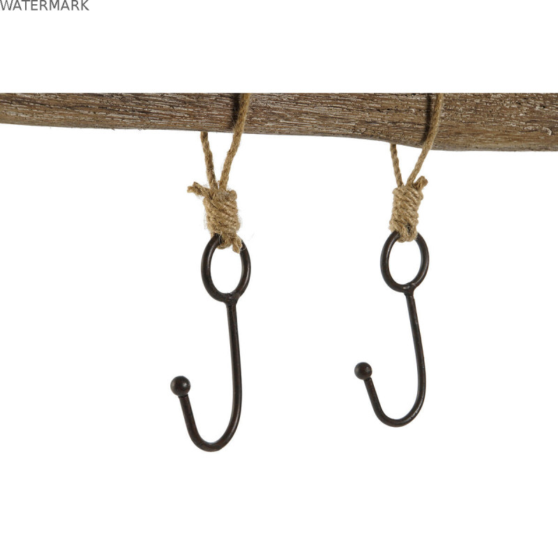 Portemanteau Home ESPRIT Naturel Métal Bois de paulownia 99 x 3 x 31 cm