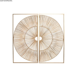 Décoration murale Home ESPRIT Doré Naturel 50 x 2 x 100 cm (2 Pièces)