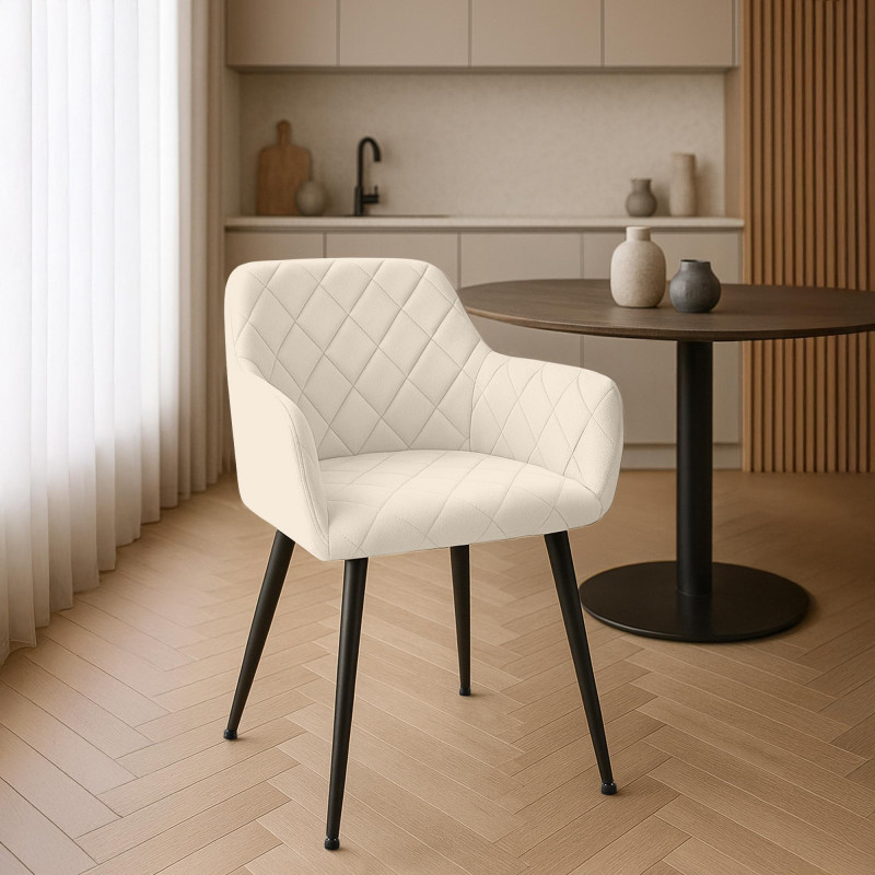 Chaise de salle à manger Monett velours B crème