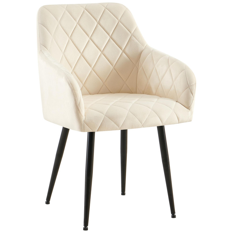 Chaise de salle à manger Monett velours B crème