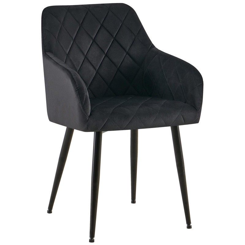 Chaise de salle à manger Monett velours B noir