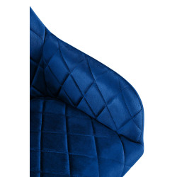 Chaise de salle à manger Monett velours G bleu foncé