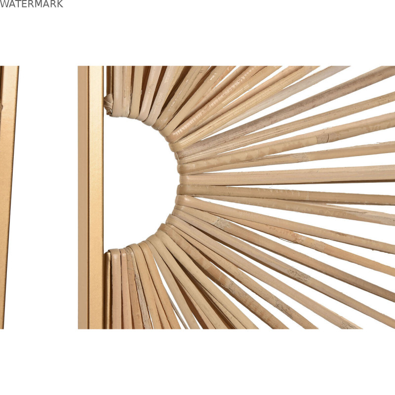 Décoration murale Home ESPRIT Doré Naturel 50 x 2 x 100 cm (2 Pièces)