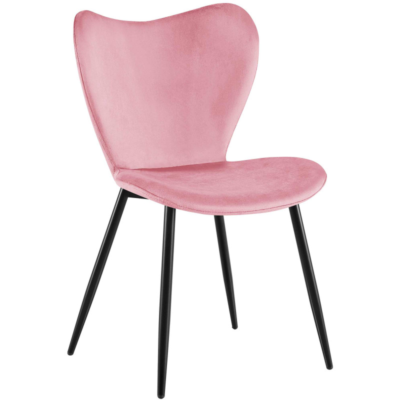 Chaise de salle à manger Maika en velours rose