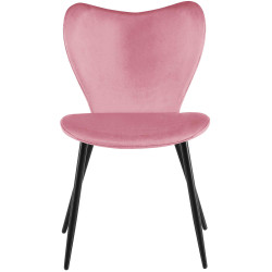 Chaise de salle à manger Maika en velours rose