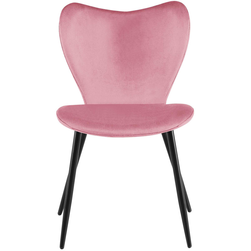 Chaise de salle à manger Maika en velours rose