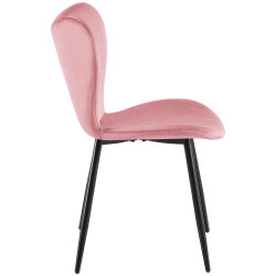 Chaise de salle à manger Maika en velours rose