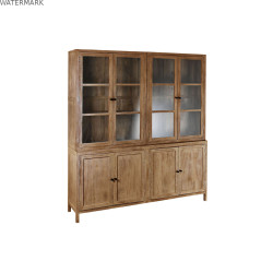 Présentoir Home ESPRIT Naturel Verre Bois de manguier 200 x 45 x 230 cm