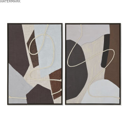 Cadre Home ESPRIT Marron Beige Abstrait Urbaine 63 x 4,5 x 93 cm (2 Unités)