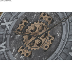 Horloge Murale Home ESPRIT Noir Doré Verre Fer 60 x 9 x 80 cm