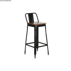 Tabouret Home ESPRIT Noir Bois Métal 41 x 38 x 96 cm