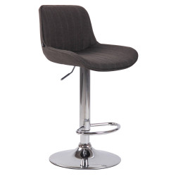 Ensemble de 2 tabourets de bar Lentini en tissu chromé gris foncé