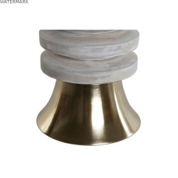 Table d'appoint Home ESPRIT Blanc Doré Bois Métal 41 x 41 x 53 cm