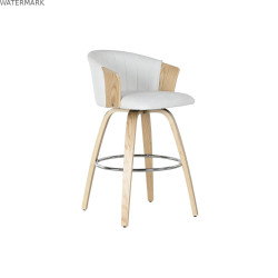 Tabouret Home ESPRIT Blanc Bois 58 x 56 x 86 cm