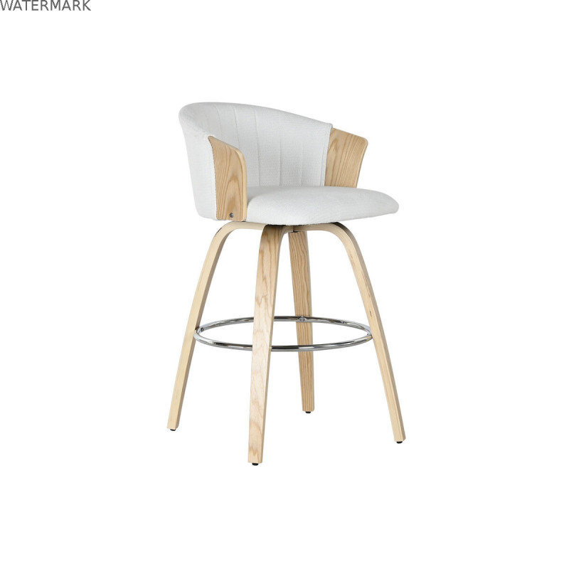 Tabouret Home ESPRIT Blanc Bois 58 x 56 x 86 cm