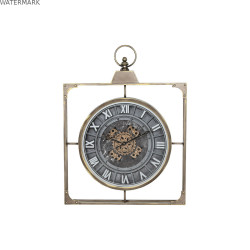 Horloge Murale Home ESPRIT Noir Doré Verre Fer 60 x 9 x 80 cm