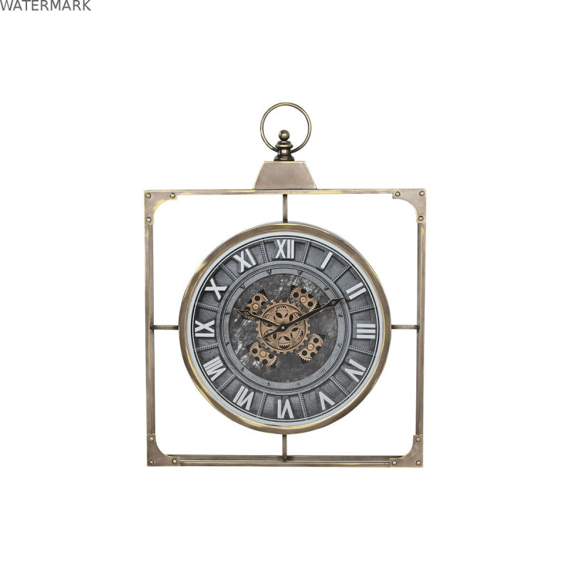 Horloge Murale Home ESPRIT Noir Doré Verre Fer 60 x 9 x 80 cm
