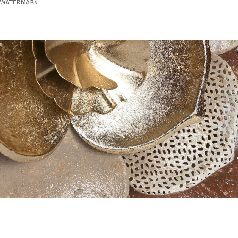 Décoration murale Home ESPRIT Doré Terre cuite Moderne Fleur 51 x 6,5 x 51 cm