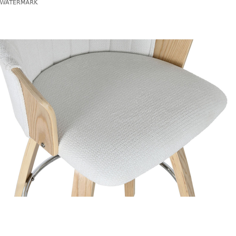 Tabouret Home ESPRIT Blanc Bois 58 x 56 x 86 cm