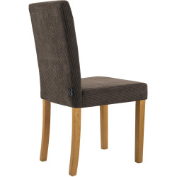 Chaise de salle à manger Ina Cord marron clair antique