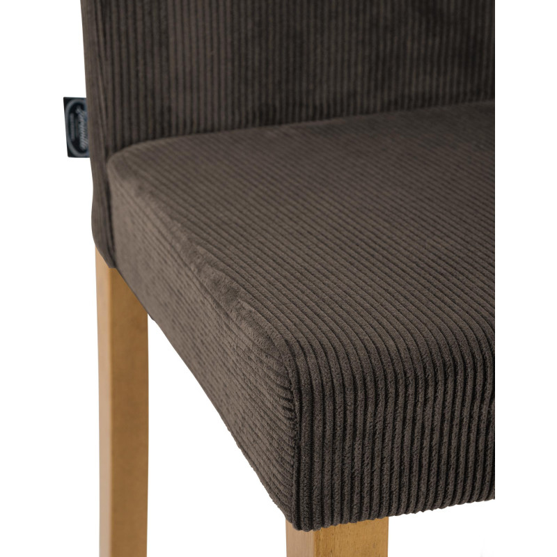 Chaise de salle à manger Ina Cord marron clair antique