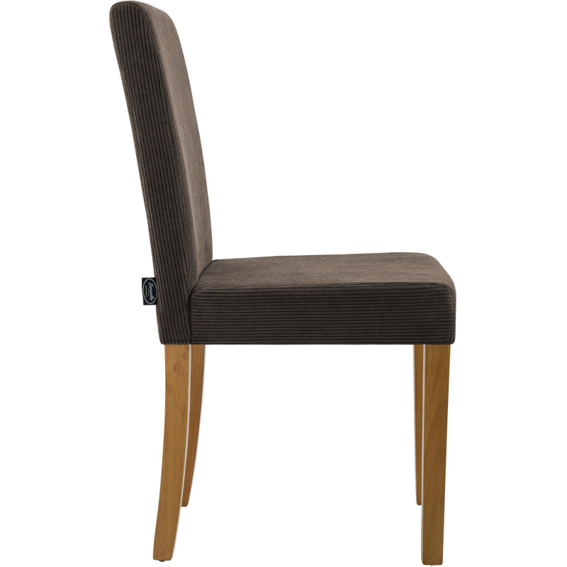 Chaise de salle à manger Ina Cord marron clair antique