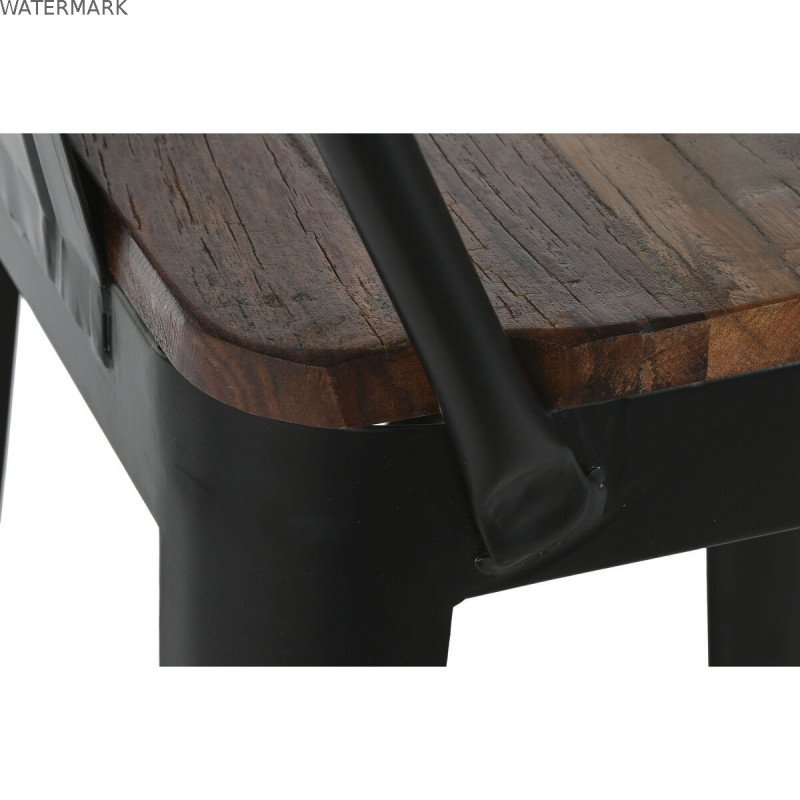 Tabouret Home ESPRIT Noir Bois Métal 41 x 38 x 96 cm