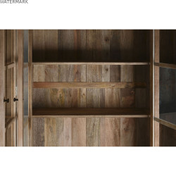 Présentoir Home ESPRIT Naturel Verre Bois de manguier 200 x 45 x 230 cm