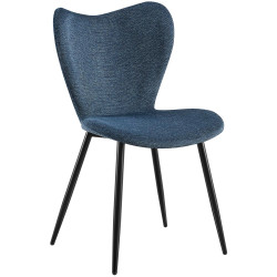 Chaise de salle à manger Maika en tissu bleu