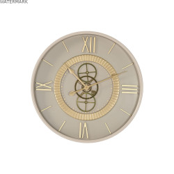 Horloge Murale Home ESPRIT Blanc Beige Doré Verre Fer 60 x 8 x 60 cm 59,5 x 8,5 x 59,5 cm