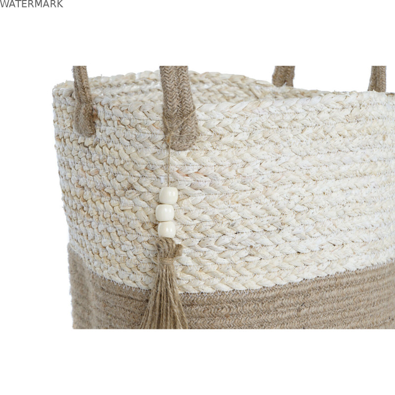 Set de basket Home ESPRIT Naturel Marron Clair Jute Moderne 40 x 40 x 41 cm