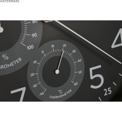 Horloge Murale Home ESPRIT Noir Gris PVC 30 x 4,7 x 30 cm (2 Unités)