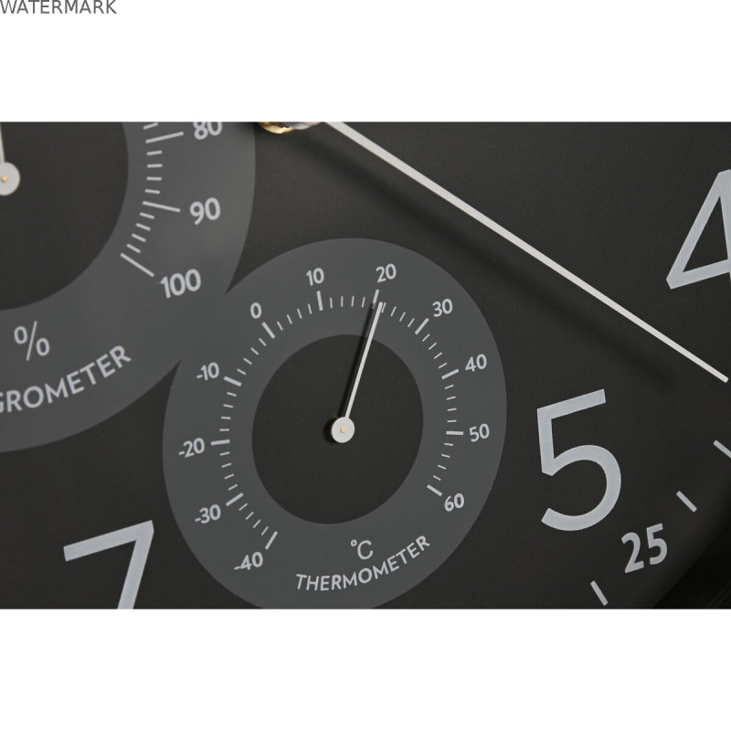 Horloge Murale Home ESPRIT Noir Gris PVC 30 x 4,7 x 30 cm (2 Unités)