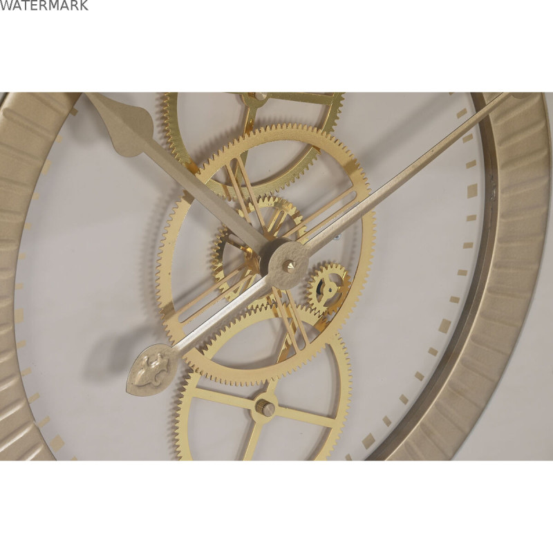 Horloge Murale Home ESPRIT Blanc Beige Doré Verre Fer 60 x 8 x 60 cm 59,5 x 8,5 x 59,5 cm