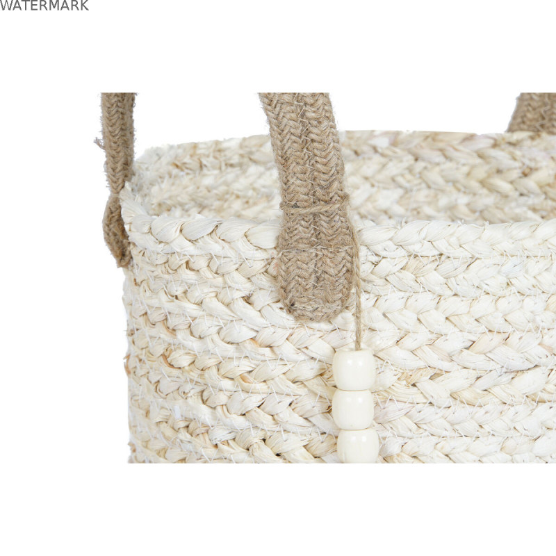 Set de basket Home ESPRIT Naturel Marron Clair Jute Moderne 40 x 40 x 41 cm