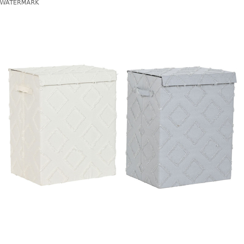 Panier Home ESPRIT Gris Crème 40 x 30 x 50 cm (2 Unités)