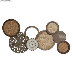 Décoration murale Home ESPRIT Naturel Cercles 75 x 4,5 x 38 cm